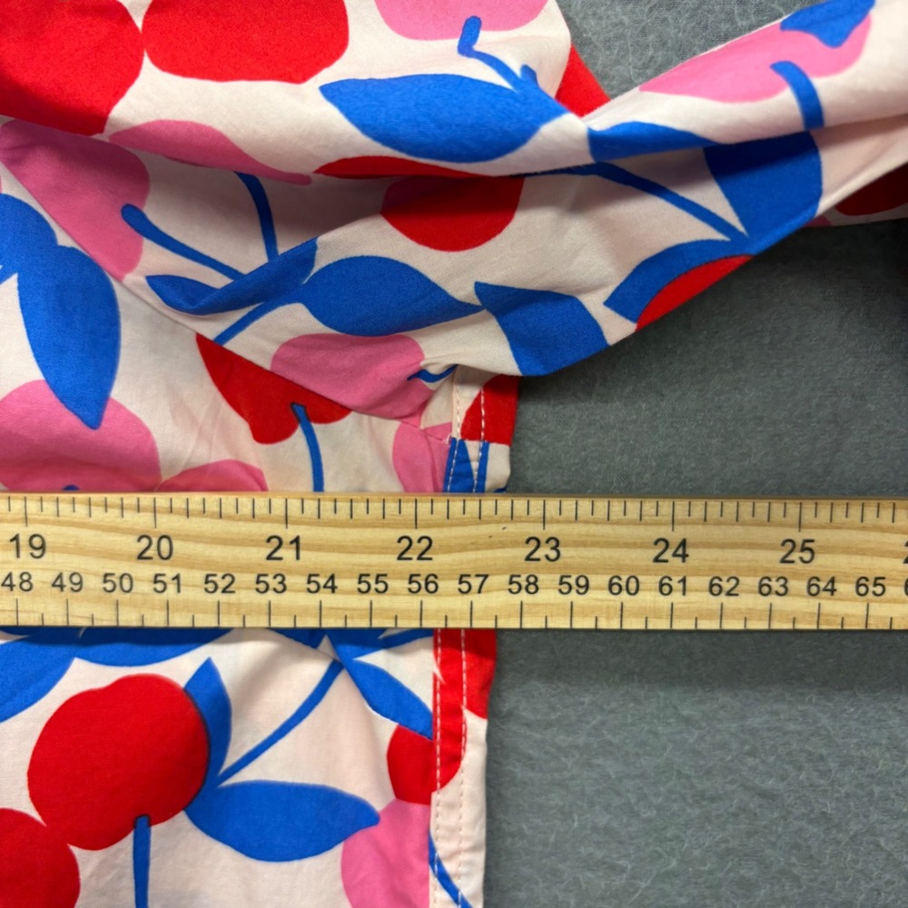 Boden Sienna Shirt Womens 14R Pink Red Blue Cherry Print Button Down NEW - Picture 6 of 10